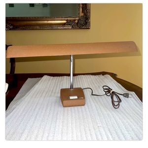 Vintage Tensor Brown Metal Desk Lamp- Mid Century Flexible Goose Neck-